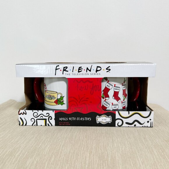 Friends Christmas Mugs Coasters Boxed Set Gift - Picture 1 of 8